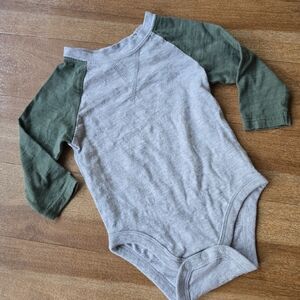 Garanimals Green and Gray Long Sleeve Bodysuit